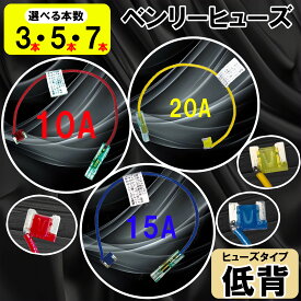 【選べるアンペア＆本数】低背 平型 ベンリーヒューズ 電源取り出し 配線ホルダー 10A 15A 20A 3本 5本 7本 ヒューズボックス ヒューズホルダー 業務用 パーツ カー用品 車用ヒューズ 簡単取り付け エーモン (株)アガタ 【送料無料】