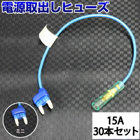 【30本セット】 ヒューズ 電源取り出し 配線ホルダー 平型 ミニ 15A 30本 ヒューズボックス ヒューズホルダー 配線隠し 整備 バックカメラ 取り付け 簡単 DIY カスタム 業務用 パーツ カー用品 まとめ買い ポイント消化 オートエッジ 39ショップ 送料無料