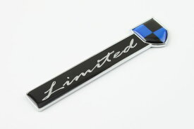 リミテッド LIMITED エンブレム プレートタイプ 高級感 高品質 フロントグリル リア トランク フェンダー サイド 車 ブルー ブラック クロムメッキ 両面テープ 筆記体