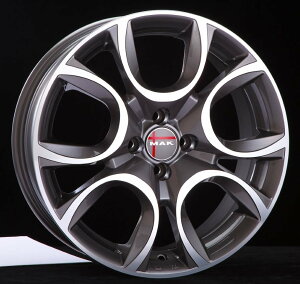 新品 MAK TORINO(マック トリノ) 5H/110 ガンメタリックミラー 17インチ ホイールのみ 4本 アルファロメオ,フィアット