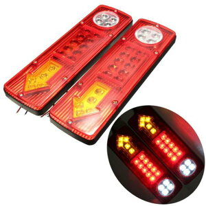 車用メッキパーツ 2×12ボルト 19LED トレーラー トラック リアテールブレーキストップリア リバース オートターンライトインジケータ ランプターンシグナルランプ AL-AA-0957 AL Car plating parts