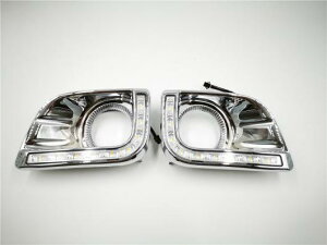 1�Z�b�g �g���^ �v���h FJ150 LC150 2010 2011 2013 �����h �N���[�U�[ 2700LED DRL �������s ���C�g �t�H�O �w�b�h�����v �J�o�[ �V���o�[ WHITE AL-BB-1055 AL Car light