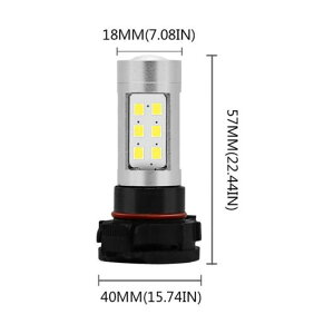 2 H16 5202 21bg LED DRL fCCg 6000 18K zCg FtHOv ou 12V 24V v ou g^ J[ X BIX nCbNX 6000K Cold White 21W AL-BB-1118 AL Car light