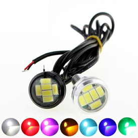 LED ライト 12V 23mm6SMD 多カラーイーグルアイズライトアルミ リバース 駐車 フォグ ランプライト デイタイム ランニングライト DRL Sliver Shell・Black Shell Ice Blue〜Pink AL-BB-1275 AL Car plating parts