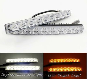 2s[X 2 × 9 LED DRL spCgOXeAOECJ[ zCgAo[v White Amber AL-BB-1280 AL Car plating parts