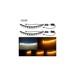 12LED カー COB DRL ドライビングフォグライト フレキシブル デイタイムランニングライト BMW アウディ ホンダ ヒュンダイ VW マツダ 日産 6000K Multi White Yellow AL-BB-1368 AL Car plating parts