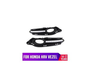 デイタイムランニングライト DRL LED ホンダ HRV ヴェゼル 2014 2015 2016 2017 ストリーマステアリング イエロー カラーターンシグナル フォグランプ 12V Thailand version car AL-BB-1500 AL plating parts