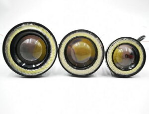 2 GWF ACY tHO v 12V jo[T COB LED DRL 쓮 Cg Iׂ6J[ Iׂ3oG[V zCg`sN 2.5inch(64mm)`3.5inch(89mm) AL-BB-1668 AL Car light