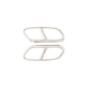 2個 ステンレス スチール エキゾースト マフラー 装飾 カバー トリム ボルボ XC60 2018-2019 シルバー AL-DD-4253 AL Car plating parts