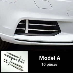 ステンレス スチール フロント フォグランプ グリッド 装飾 カバー トリム グリル グリッド デカール ストリップ 適用: アウディ A3 2017 2018 モールディング 10ピース AL-EE-4521 AL Exterior parts for ca