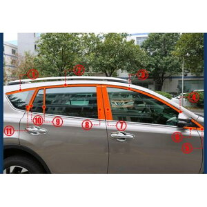 適用: トヨタ RAV4 RAV 4 2016 2017 ステンレス スチール ウインドウ トリム ストリップ フルセット 22ピース AL-EE-6923 AL Exterior parts for cars