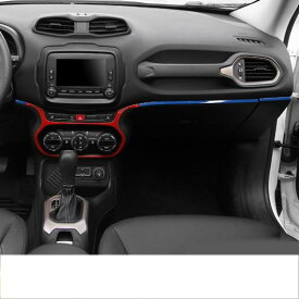 ABS セントラル コントロール ダッシュボード トリム 適用: ジープ レネゲード 2016 2017 2018 2019 16-19 光沢 シルバー・2016-2019 シルバー AL-FF-3550 AL Interior parts for cars