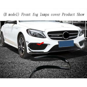 フォグランプ グリル スラット オート ブラック フォグライト カバー ステッカー 装飾 トリム 適用: メルセデス ベンツ C クラス W205 アクセサリー ブラック AL-II-0960 AL Exterior parts for cars