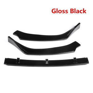 3ピース フロント バンパー リップ ボディ キット スポイラー ディフューザー デフレクター スプリッタ カバー トリム 適用: マツダ 3 アクセラ 2019 2020 ピアノブラック AL-II-3202 AL Exterior parts fo