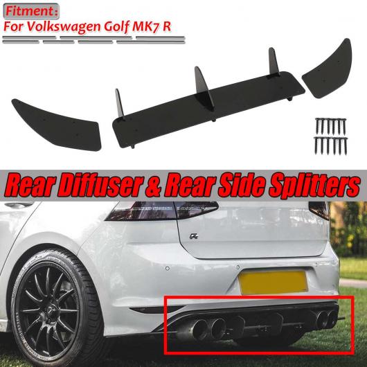 AL MK7 R リア バンパー ディフューザー＆リア サイド スプリッター スポイラー ガード カバー トリム プロテクター 適用: VW フォルクスワーゲン/VOLKSWAGEN ゴルフ MK7 R AL-II-3897