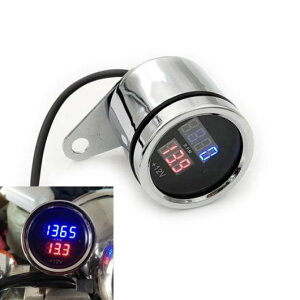 バイク メーター デジタル タコメーター エレクトロニック タコメーター 電圧 50CC-250CC シルバー AL-JJ-5674 AL Car parts