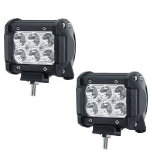 4�C���` LED ���C�g ���[�N �o�[ ���������v �X�|�b�g �R���{ �r�[�� 4 LED �h���C�r���O ���[�L���O �����v �t�H�O ���C�g 12V 24V �g���b�N 4WD ATV SUV UTV 2�s�[�X 18W AL-KK-2792 AL Car parts