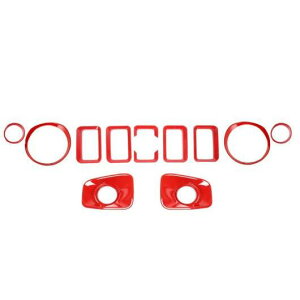 適用: スズキ ジムニー 2019 2020 JB74 グリル /ヘッドライト/フロント ウインカー/フロント フォグライト 装飾 エクステリア アクセサリー レッド AL-KK-7597 AL Car decorative parts
