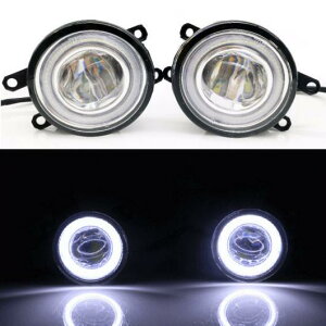 2in1 LED �G���W�F���A�C DRL 3�F �J�b�g���C�������Y �t�H�O���C�g �����v �K�p: �g���^ �A���I�� 2007-2017 �z���C�g �G���W�F���A�C AL-KK-8401 AL Car light