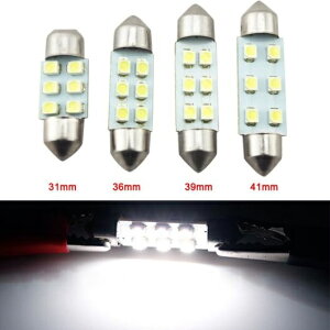 2�s�[�X �X�[�p�[ �z���C�g 1210/3528 6SMD �t�F�X�g�D�[�� �h�[�� LED ���C�g �o���u 31mm�`41mm AL-LL-7053 AL Car parts
