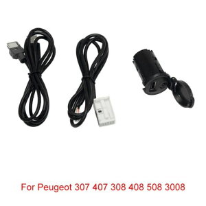 XeI AUX USB XCb` pl 12PIN + 4PIN USB AUX I[fBI P[u Kp: vW[/PEUGEOT 307 407 308 408 508 3008 AUX A_v^ AL-LL-8030 AL Car parts