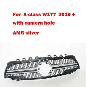 適用: メルセデス・ベンツ Aクラス W177 2020 ミドル グリル シルバー ブラック フロント バンパー グリル オート センター バーチカル バー グリル セット 1〜セット 4 AL-MM-3941 AL Exterior parts for ca
