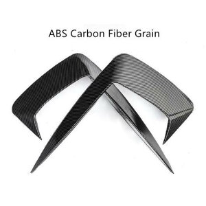 適用: アウディ/AUDI A6 S6 C8 2019 2020 2021 ABS ブラック & カーボンファイバー 粒 フロント グリル リップ スポイラー バンパー ABS ブラック・カーボンファイバー調 AL-MM-8274 AL Exterior parts for cars