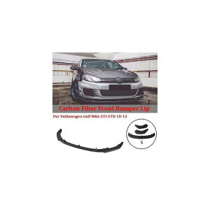 3ピース カーボンファイバー フロント バンパー リップ スポイラー スプリッタ 適用: フォルクスワーゲン/VOLKSWAGEN ゴルフ MK6 GTI GTD 2010-2013 パーツ ボディ キット AL-NN-0620 AL Exterior parts for cars