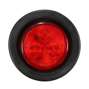 2インチ ラウンド サイド マーカー 4 LED ライト シグナル ランプ リフレクター トラック サイド マーク インジケーター ワーニング ライト 10-30V アンバー/レッド トラック レッド・イエロー AL