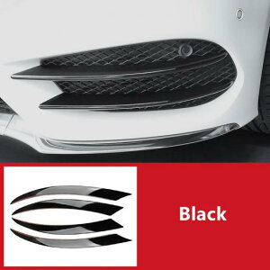 カーボンファイバー スタイル フロント フォグランプ グリル グリル 装飾 カバー トリム ストリップ 適用: メルセデス・ベンツ C クラス W205 2015-2018 ブラック・カーボン調 AL-NN-8446 AL Exterior par