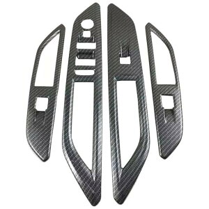 4�s�[�X �E�C���h�E ���t�g �X�C�b�` �R���g���[�� �p�l�� �t���[�� �J�o�[ �g���� �K�p: �v�W���[/PEUGEOT 3008 GT 2017 2018 2019 2020 �A�N�Z�T���[ �u���b�N AL-OO-3642 AL Interior parts for cars