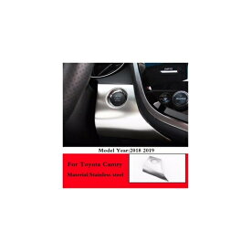 ステンレス スチール ドリンクホルダー パネル 装飾 スタイリング アクセサリー 適用: トヨタ カムリ 2018 2019 リアシート カップホルダー カバー インテリア A キー スタート AL-OO-7346 AL Interior parts for cars