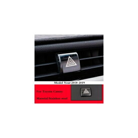 ステンレス セントラル コントロール ダッシュボード 通気口 カバー トリム ストリップ インテリア アクセサリー 適用: トヨタ カムリ XV70 2018-2020 エマージェンシー ライト AL-OO-7360 AL Interior parts for cars