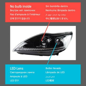 ヘッド ランプ 適用: フォード/FORD フォーカス LED ヘッドライト 2009-2013 ヘッドライト フォーカス DRL ウインカー ハイ ビーム エンジェル アイ プロジェクター レンズ バルブなし AL-OO-8112 AL Car light