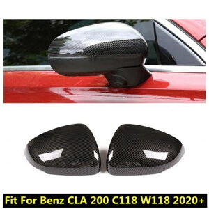 ABS カーボンファイバー アクセサリー 適用: メルセデス・ベンツ CLA 200 C118 W118 2020-2022 バックミラー ミラー キャップ 装飾 フレーム カバー トリム AL-PP-1272 AL Exterior parts for cars