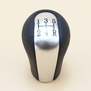 シルバー PU レザー 5/6速 MT ギア シフト ノブ 適用: トヨタ カローラ ヴァーソ RAV4 ヤリス ヴィッツ ヴィオス 1992-2009 5速 ノブ・6速 ノブ AL-QQ-2030 AL Interior parts for cars