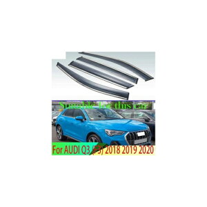 適用: アウディ/AUDI Q3 F3 2018 2019 + プラスチック エクステリア バイザー 吹き出し口 シェード ウインドウ サン レイン ガード デフレクター 4ピース AL-QQ-4675 AL Exterior parts for cars