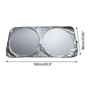 ユニバーサル UV 保護 シールド フロント リア ウインドウ ヒート 絶縁 サンシェード バイザー シールド カバー オート アンチ スノー アイス 160×86cm AL-RR-6382 AL Car parts