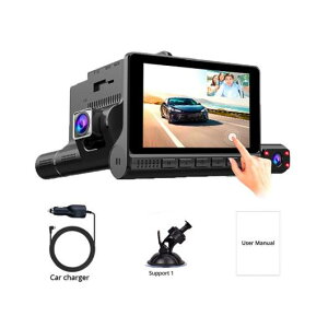 3 �C�� 1 �J���� �_�b�V�� �J�� 4�C���` �^�b�` �X�N���[�� FHD 1080P �r�f�I ���R�[�_�[ DVR �i�C�g �r�W���� G-�Z���T�[ �T�|�[�g ���A �r���[ �J���� AL-RR-6575 AL Car parts