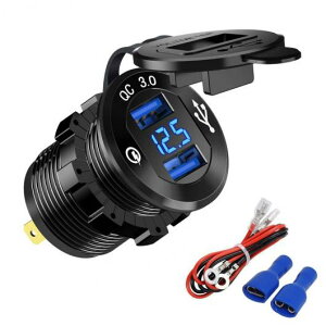 Kp: 12V/24V I[goC fA USB QC 3.0 `[W[ A~jE \Pbg p[ `[W[ fW^ d fBXvC ubN`u[ AL-RR-6493 AL Interior parts for cars