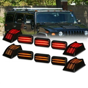 10�s�[�X �C�G���[/���b�h LED �L���u ���[�t ���C�g �����Y �L�b�g �K�p: �n�}�[/HUMMER H2 2003 2004 2005 2006 2007 2008 2009 LED �X���[�N �����Y �g�b�v ���C�g �^�C�vA�E�^�C�vB AL-SS-1313 AL Car parts