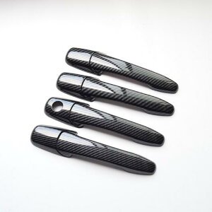適用: マツダ BT-50 2006-2011 MAZDA2 デミオ 2003-2007 クローム カーボンファイバー調 ドア ハンドル カバー トリム ステッカー スタイリング アクセサリー カーボンファイバー ハンドル AL-RR-2972 AL Ex