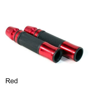 22mm 7/8インチ オートバイ ハンドル グリップ モーターバイク ブレーキ グリップ アルミニウム ソフト ラバー スクーター スポーツ ダート バイク アクセサリー ブラック〜シルバー AL-RR-7255 AL