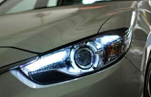 �w�b�h���C�g �K�p: �}�c�_ �A�e���U 2014-2015 LED �w�b�h�����v �f�C�^�C�������j���O���C�g DRL �o�C�L�Z�m�� HID 4300K�`8000K 35W�E55W AL-HH-0140 Car parts
