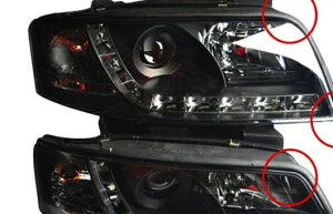 適用: アウディ/AUDI A6 ヘッドライト 1999-2004 LED DRL レンズ ダブル ビーム H7 HID キセノン BI 4300K〜8000K 35W・55W AL-HH-0383 Car parts