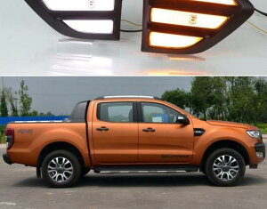 2�s�[�X �t�F���_�[ ���C�g �K�p: �t�H�[�h/FORD �����W���[ T7 T8 2015-2019 LED �f�C�^�C�� �����j���O ���C�g �^�[���V�O�i�������v 12V DRL �T�C�h �o���u AL-HH-1713 Car parts