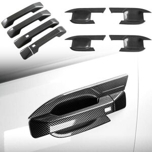 適用: ヒュンダイ/現代/HYUNDAI サンタフェ 2024ドア ハンドル カバー & ドア ハンドル ボウル カバー トリム カーボン スタイル-スタイリング エクステリア パーツ アクセサリー 1 セット SR-BB-5807