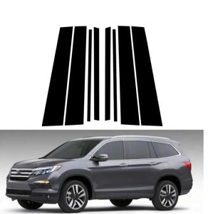 8ピース ピラー ポスト 適用: ホンダ パイロット リッジライン 2016 2017 2018 2019 2020 2021 2022 ウインドウ ドア トリム デカール カバー ピアノブラック SR-BB-7355 Exterior parts for cars