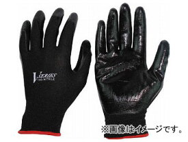 おたふく ニトリル背抜き手袋 ブラック M A-32-BK-M(7953798) dorsal gloves Black