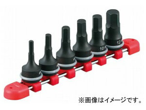 KTC 9.5sq.�C���p�N�g�����`�p�w�L�T�S�������`�Z�b�g�m6�R�g�n TBTP306P Hexagon wrench set for impact pumps